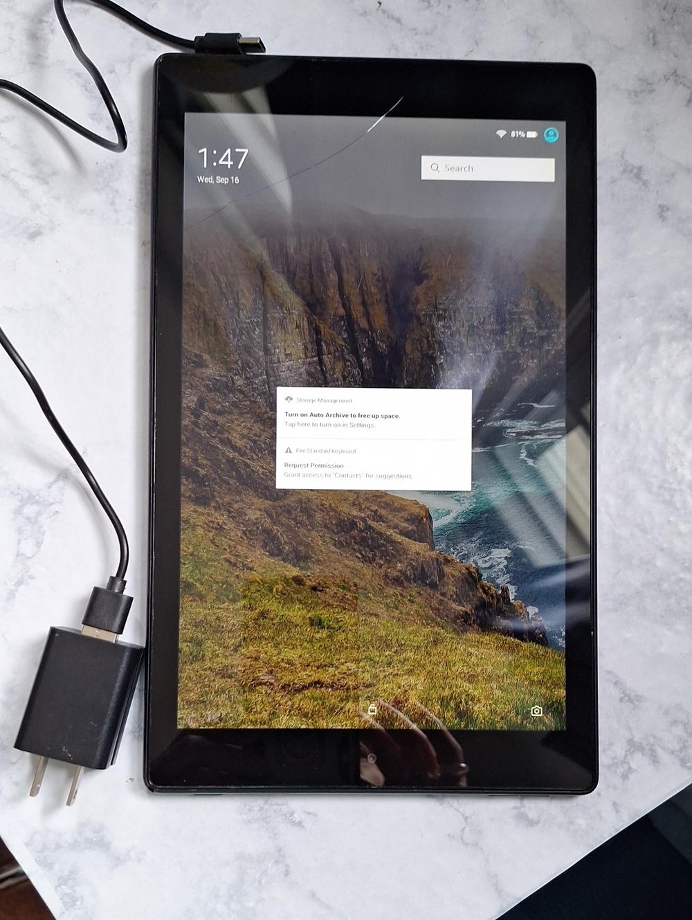 Black Tablet with Charger - Unbranded Amazon